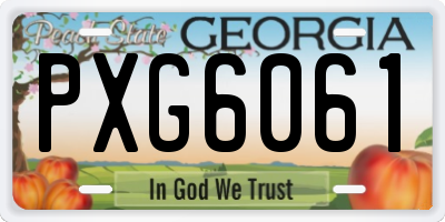GA license plate PXG6061