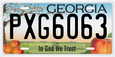 GA license plate PXG6063