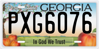 GA license plate PXG6076