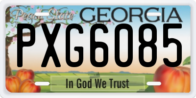 GA license plate PXG6085