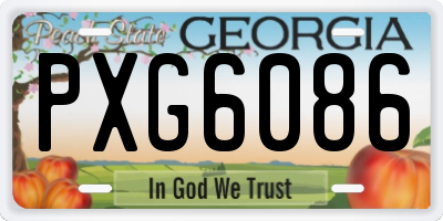 GA license plate PXG6086