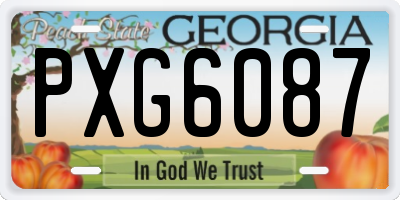 GA license plate PXG6087