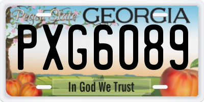 GA license plate PXG6089