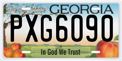 GA license plate PXG6090