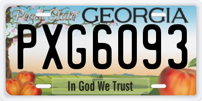 GA license plate PXG6093