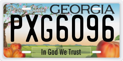 GA license plate PXG6096