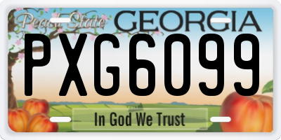 GA license plate PXG6099