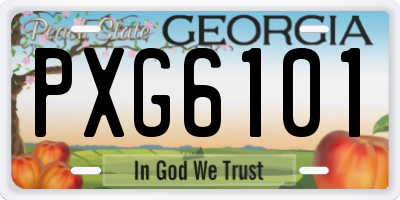 GA license plate PXG6101