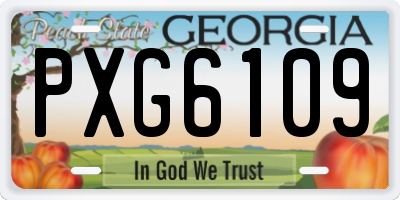 GA license plate PXG6109