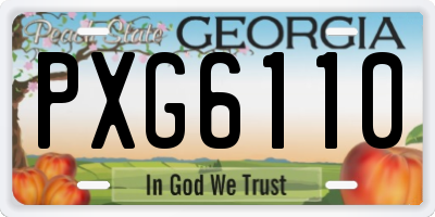 GA license plate PXG6110