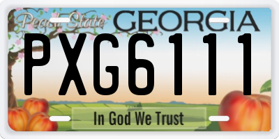 GA license plate PXG6111