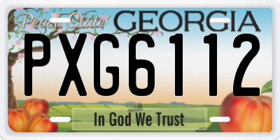 GA license plate PXG6112