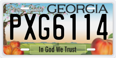 GA license plate PXG6114