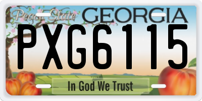 GA license plate PXG6115