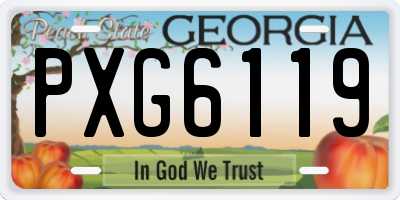 GA license plate PXG6119