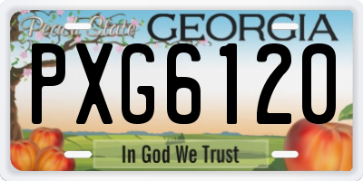GA license plate PXG6120