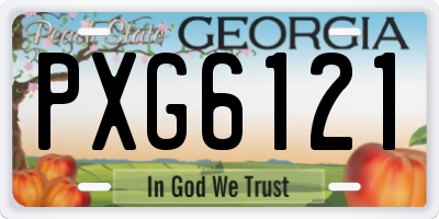 GA license plate PXG6121