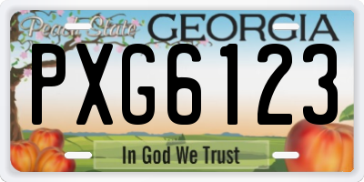 GA license plate PXG6123