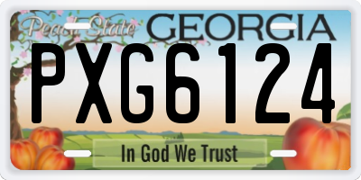 GA license plate PXG6124