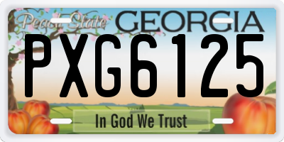 GA license plate PXG6125