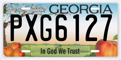 GA license plate PXG6127