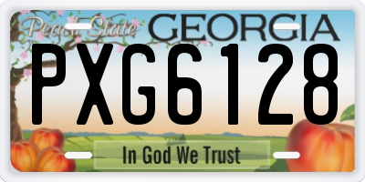 GA license plate PXG6128