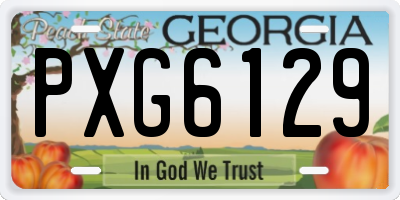 GA license plate PXG6129