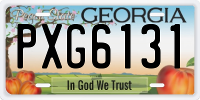 GA license plate PXG6131