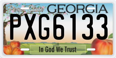 GA license plate PXG6133