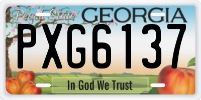 GA license plate PXG6137