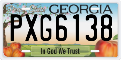 GA license plate PXG6138