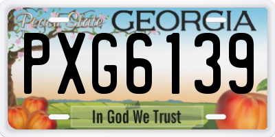 GA license plate PXG6139