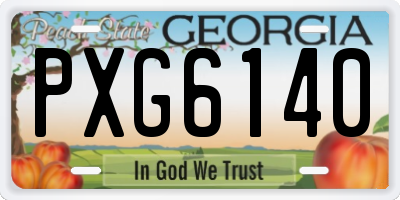 GA license plate PXG6140