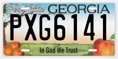 GA license plate PXG6141