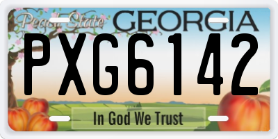GA license plate PXG6142