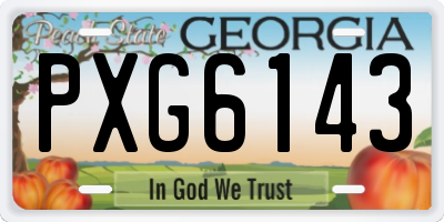 GA license plate PXG6143