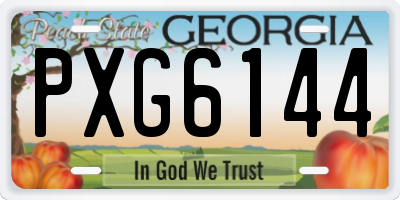 GA license plate PXG6144