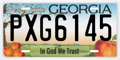 GA license plate PXG6145
