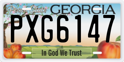GA license plate PXG6147