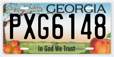 GA license plate PXG6148