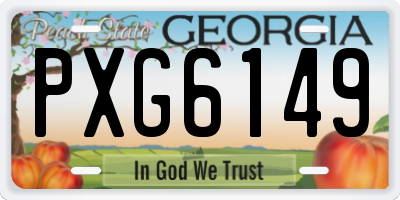 GA license plate PXG6149