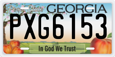 GA license plate PXG6153
