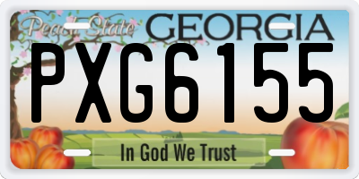 GA license plate PXG6155