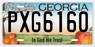 GA license plate PXG6160