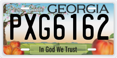 GA license plate PXG6162