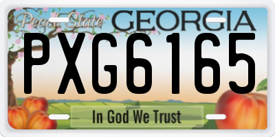 GA license plate PXG6165