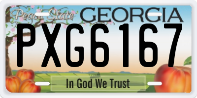 GA license plate PXG6167