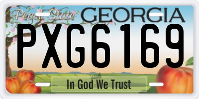 GA license plate PXG6169