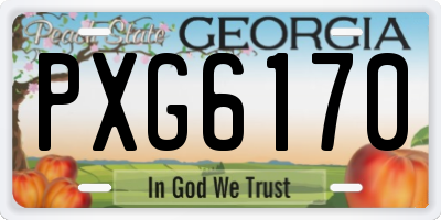 GA license plate PXG6170