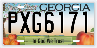 GA license plate PXG6171